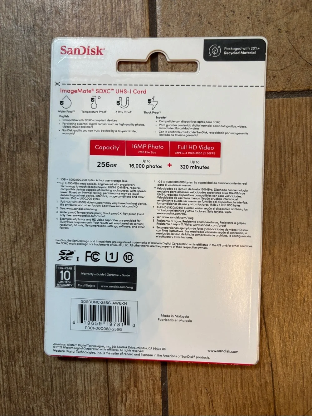 SanDisk ImageMate 256GB SDXC UHS‑I Memory Card - Red